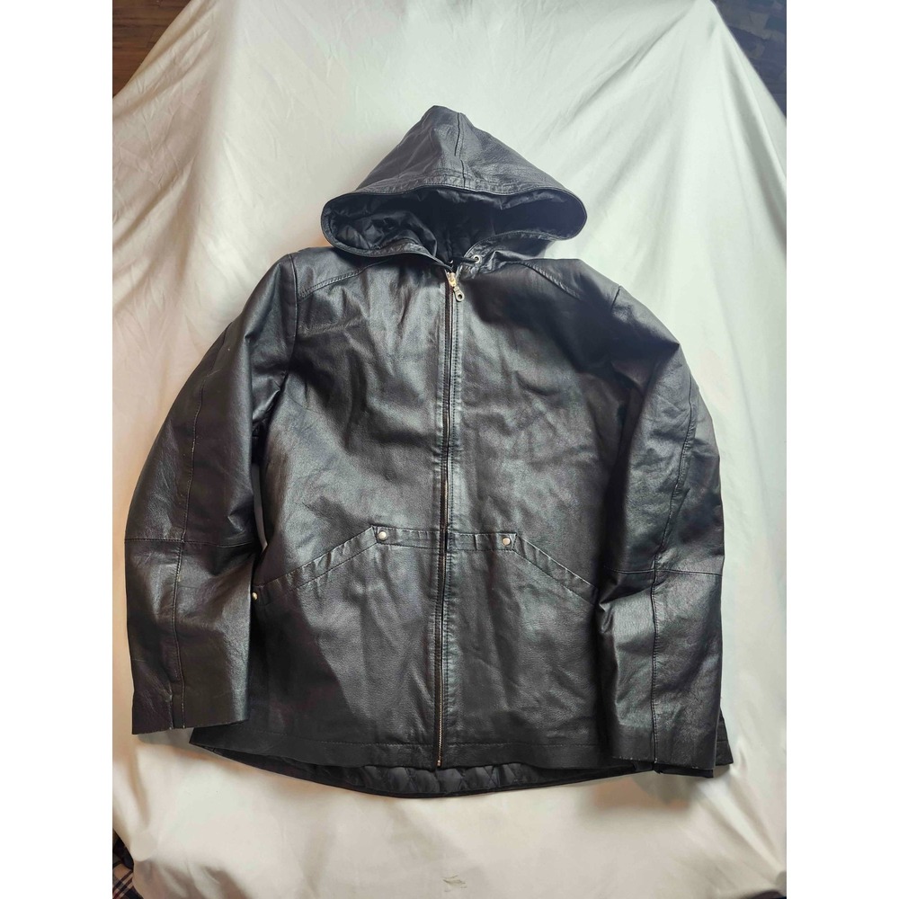 Vtg 90s Comint Leather Jacket Womens 1X Black Quilted Whimsigoth Gorpcore Grunge